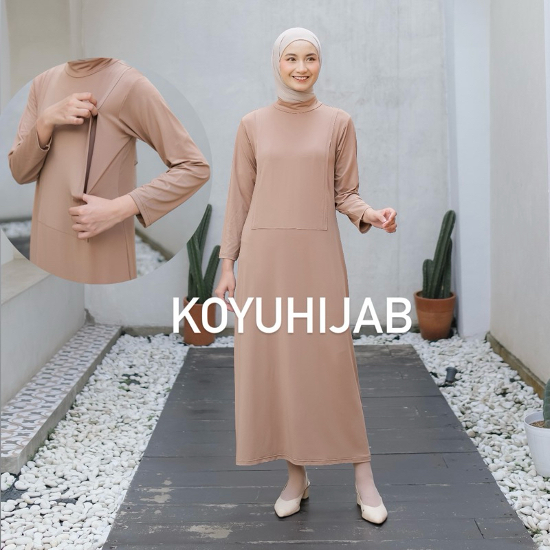 Koyu Hijab Iner Manset Dress Jersey Kalia Busui - Khanza Hijab