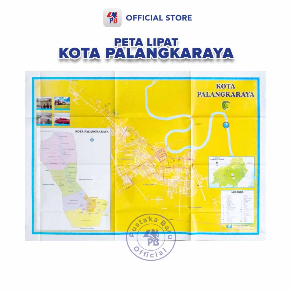 Peta Kota Palangkaraya / Peta Lipat Lembaran Kota Palangkaraya / Mas Surya - BB