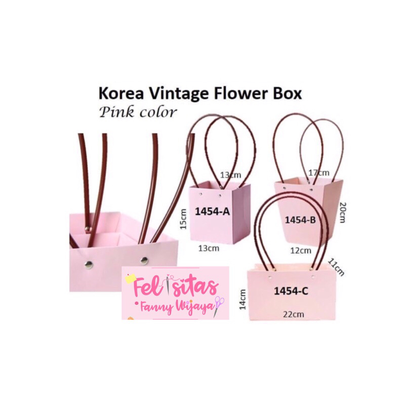 

Korea Vintage Flower Box Bag - barang florist - vas bunga(1454) - ATB