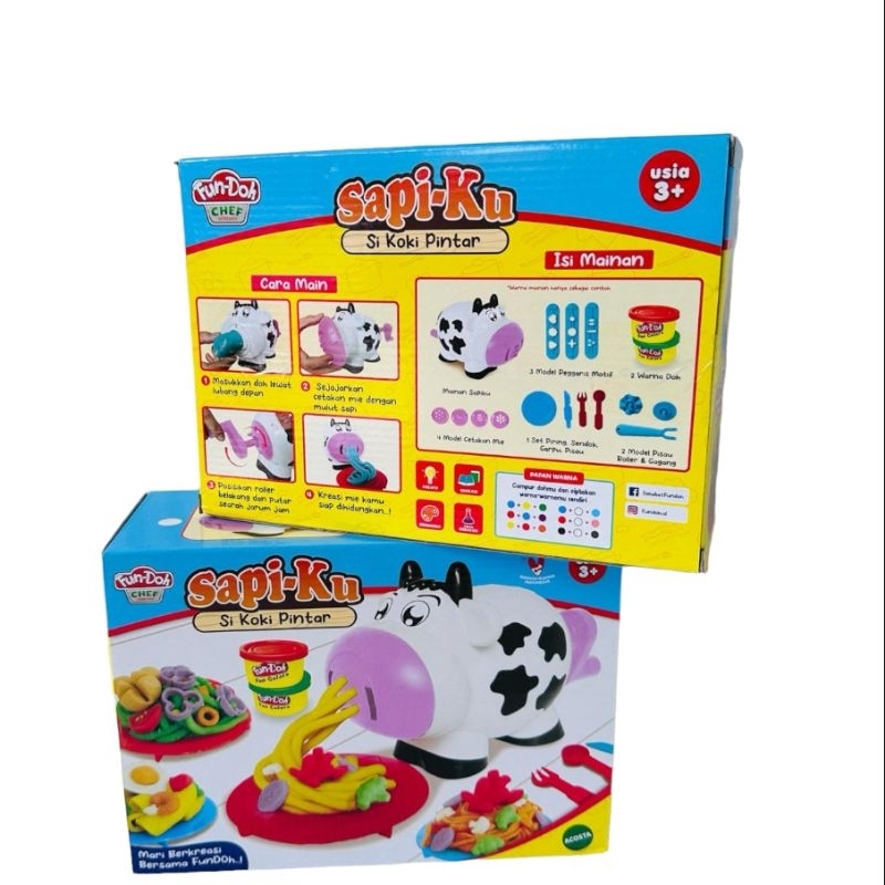 Mainan edukasi anak plastik fun doh Sapiku Perlengkapan masak