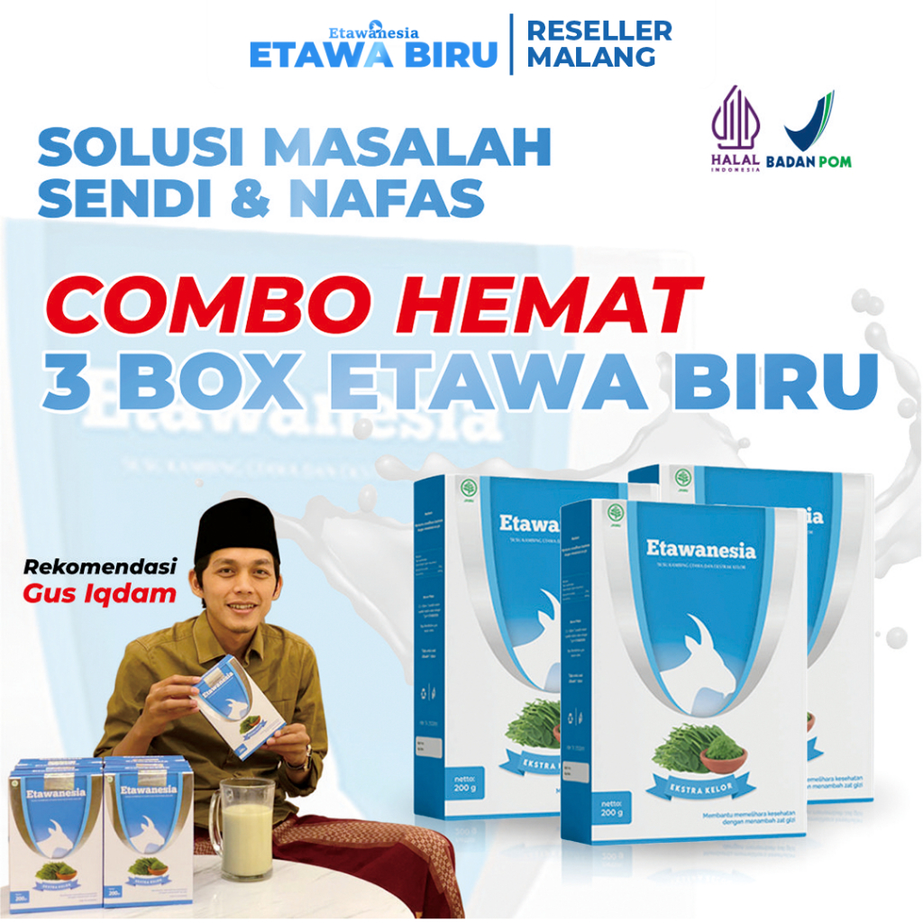 

Combo Hemat 3 Box Susu Kambing Etawa Untuk Tulang dan Sendi Etawanesia Malang