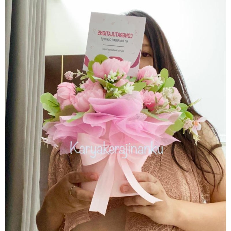 buket grand opening / wisuda/ ulang tahun buket meja/ bloom box