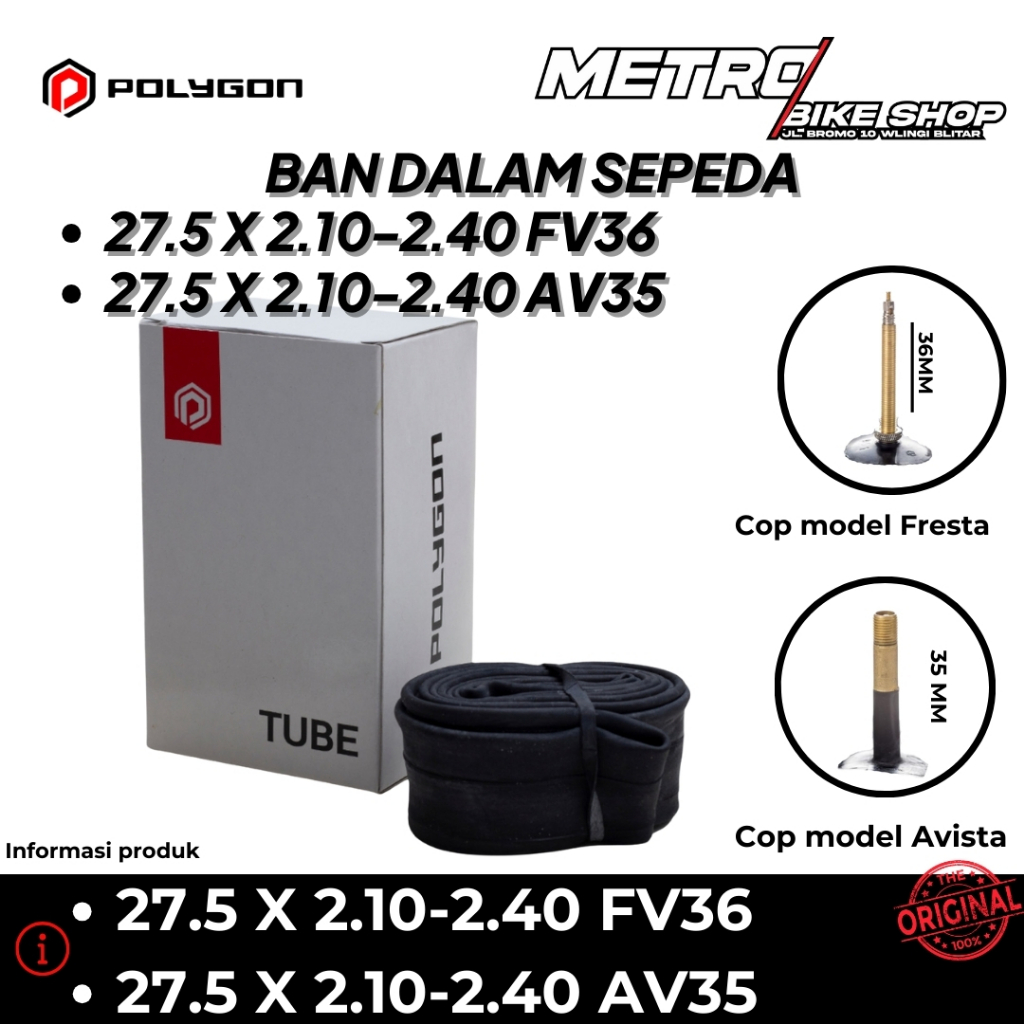 Ban dalam sepeda 27.5 X 2.10-2.40 FV36/AV35 Ban dalam sepeda Xtrada Cascade Premier Ban dalam sepeda