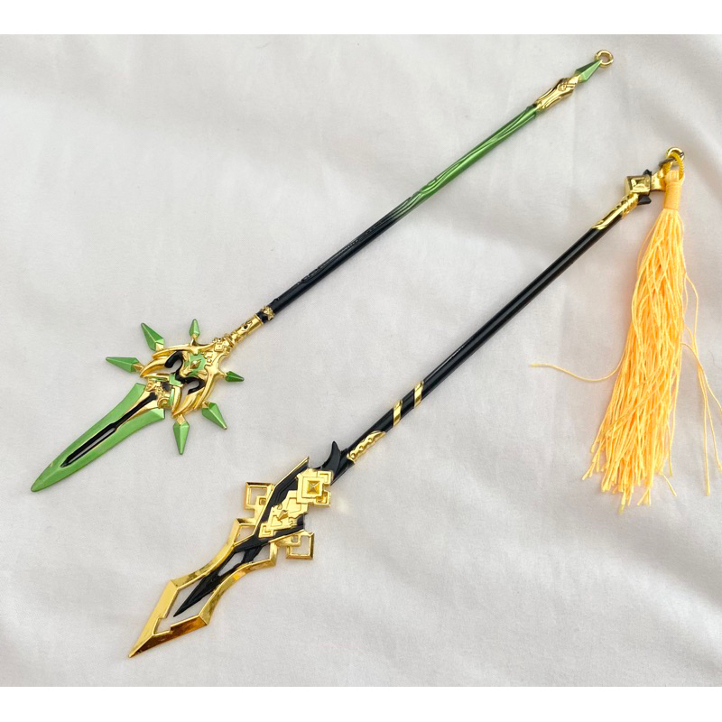 preloved vortex vanquisher zhongli keychain miniature senjata primordial jade xiao genshin impact