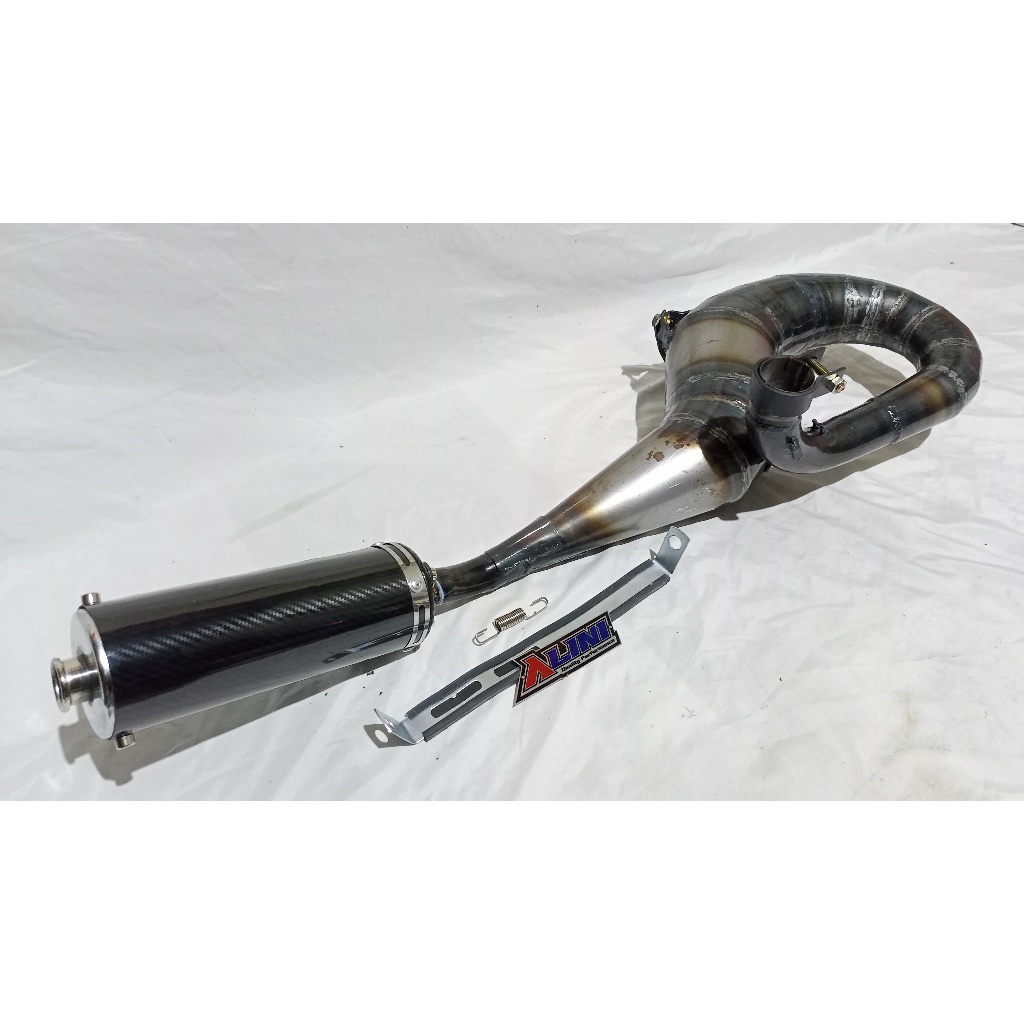 Knalpot Vespa Racing Buang Kanan Big Carbon PX ps EXCEL 150cc ALINI