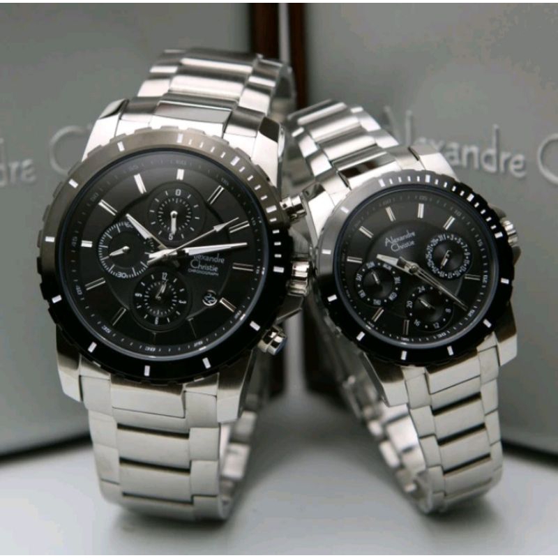 Original Jam Tangan Couple Alexander Christie Stainles AC 6141 Garansi