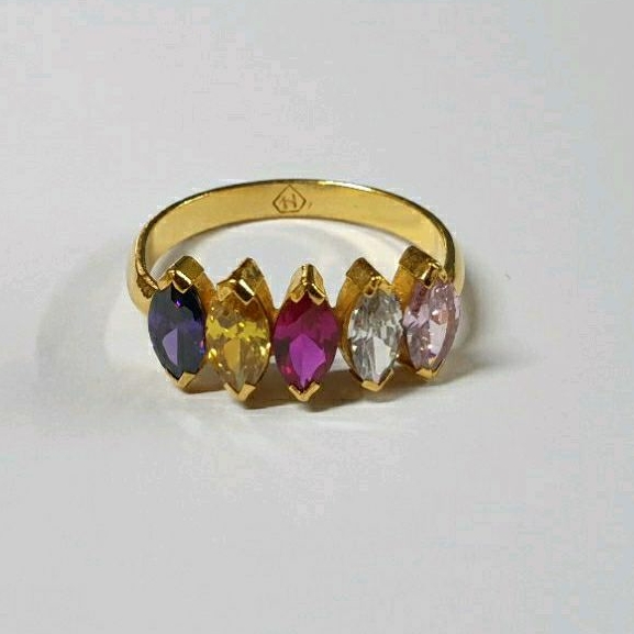 aksesoris emas muda cincin rainbow-2gr