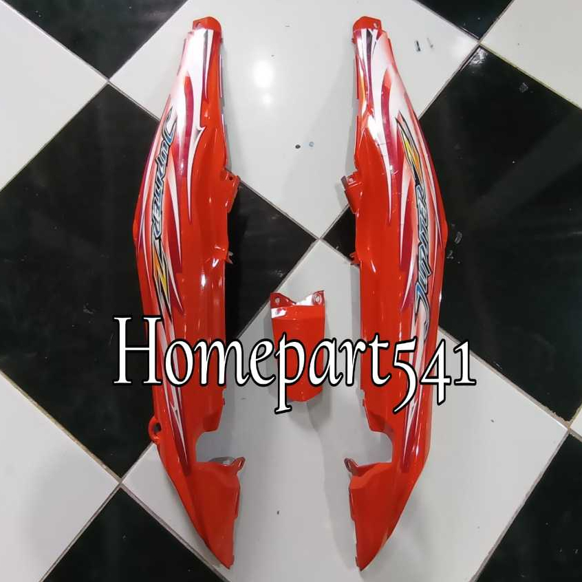 COVER BODY BELAKANG JUPITER Z LAMA BURHAN SET STRIPING STICKER WARNA ORANGE