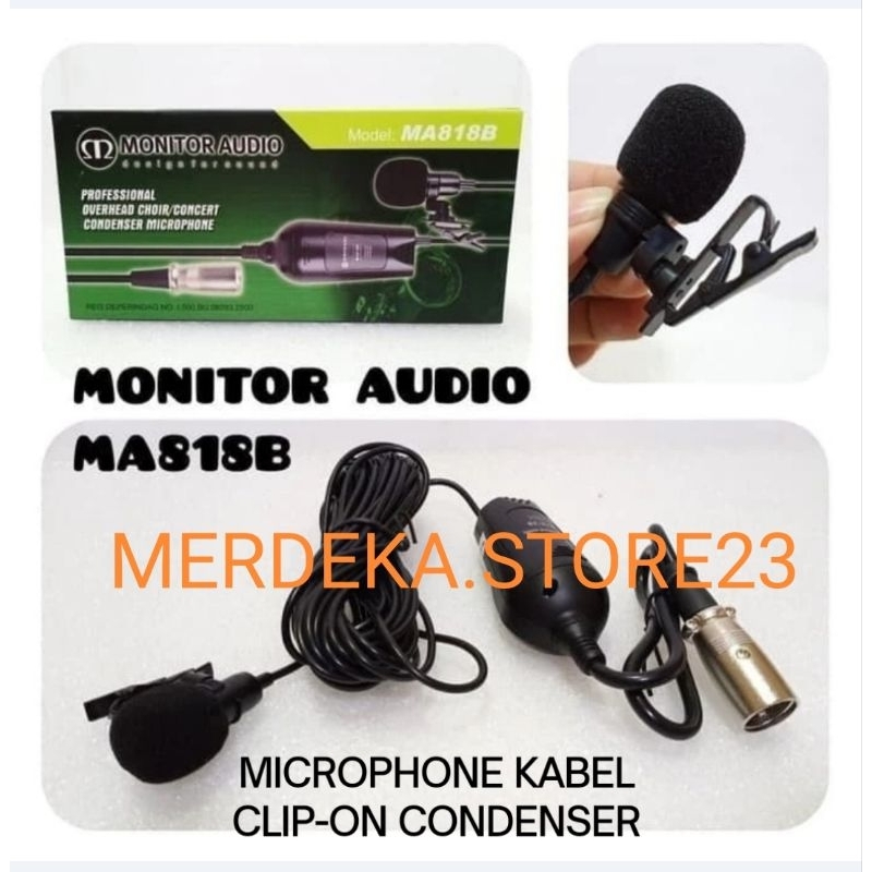 MIKROFON KLIP ON MONITOR AUDIO MA 818B MA-818B MA818 B MICROPHONE CONDENSER MIC JEPIT