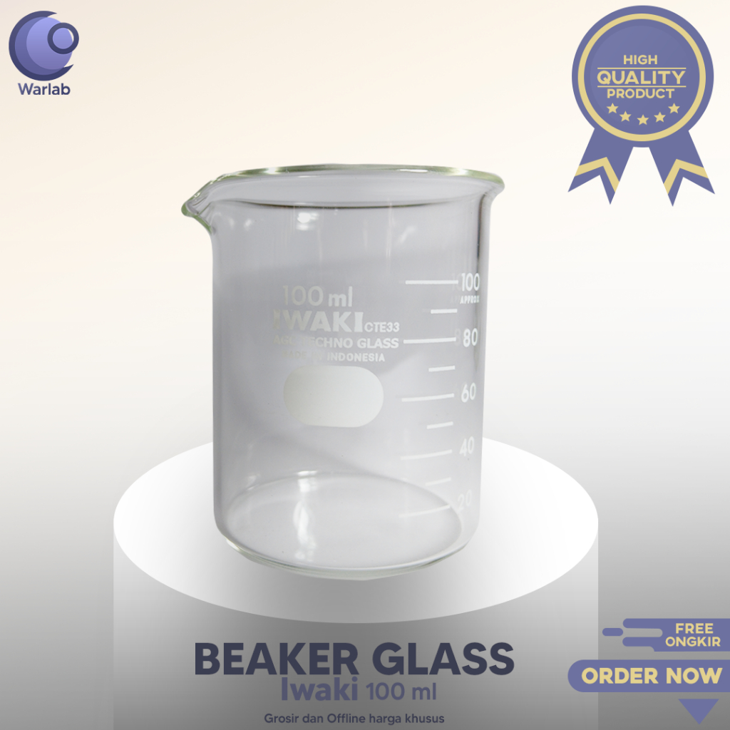 IWAKI BEAKER GLASS Vol. 100 ml / GELAS KIMIA