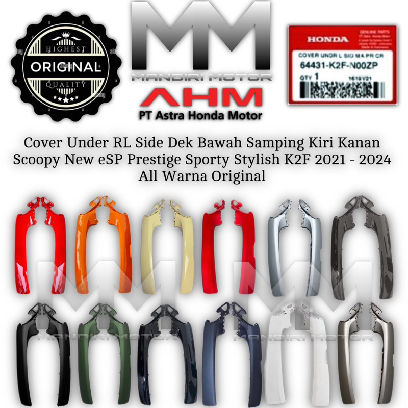 Cover Under L R Side Underside Under Side Kap Dek Body Samping Bawah Kiri Kanan Scoopy New eSP Prest