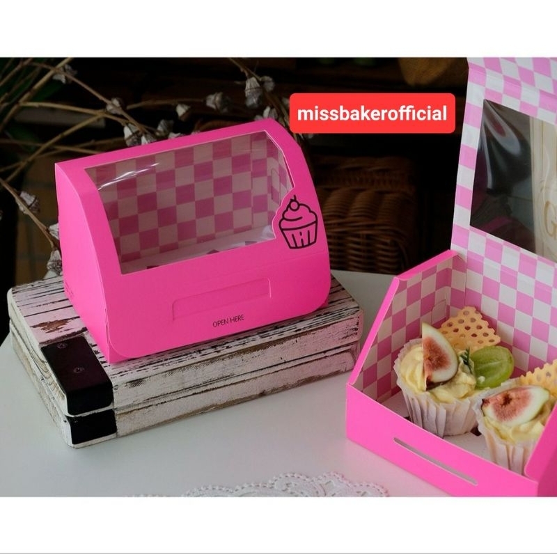 5pcs korean cup cake packaging muffin cup cake box cupcake cute packaging unik