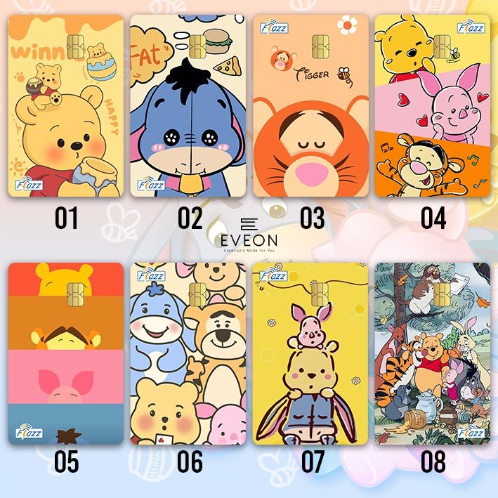 Winnie The Pooh Flazz Gen 2 BCA Emoney Mandiri Brizzi Tapcash Etoll Custom Nama UV Print Flash