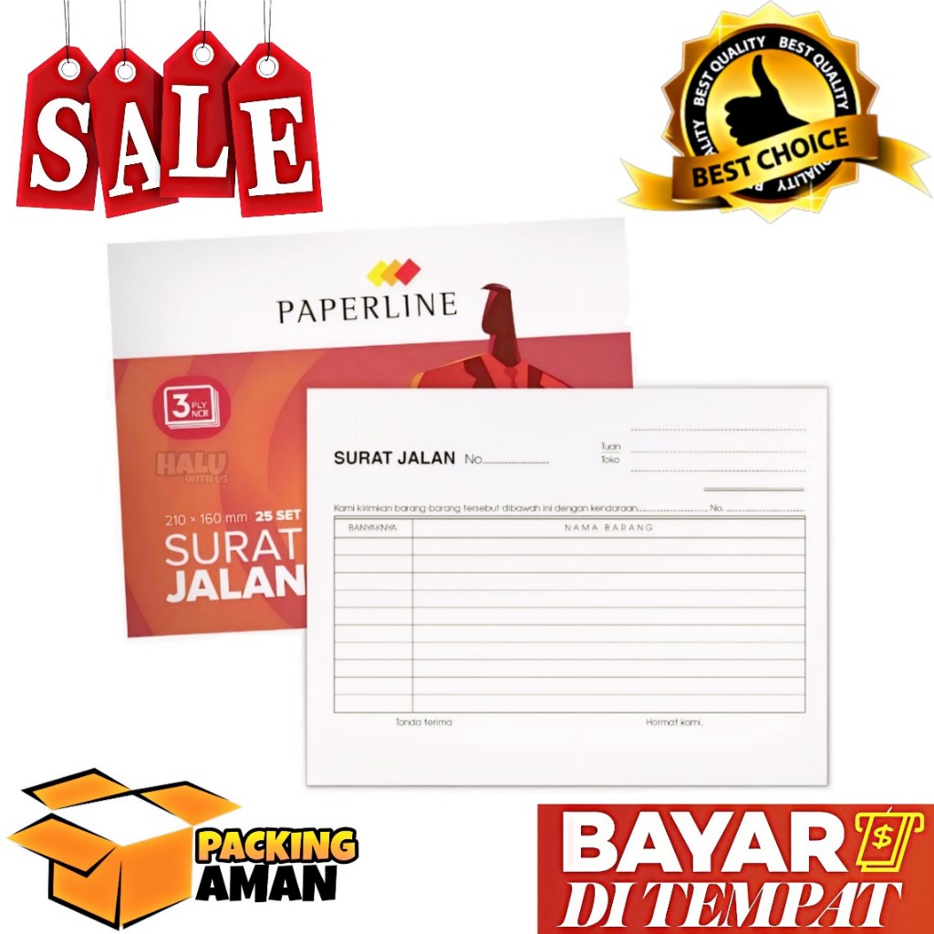 

(BISA COD) PROMO 1 Pcs Surat Jalan Paperline 3 Ply Besar Isi 25 Set 210 x 160 mm