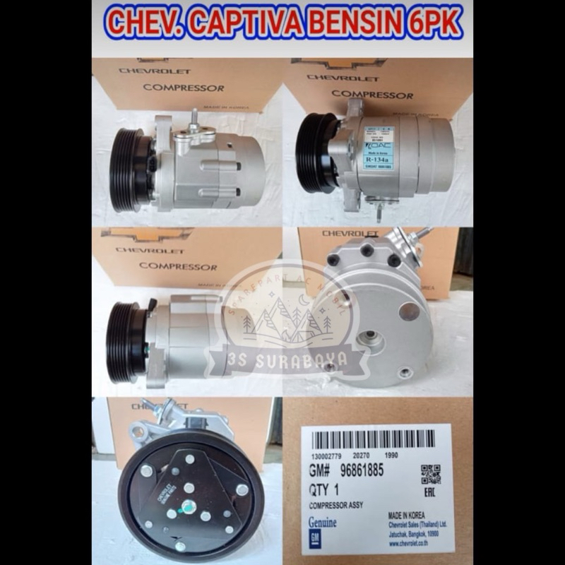 Kompresor Captiva Bensin 6 Pk NFL Generasi 1 Ac Mobil (Baru/New) Compressor