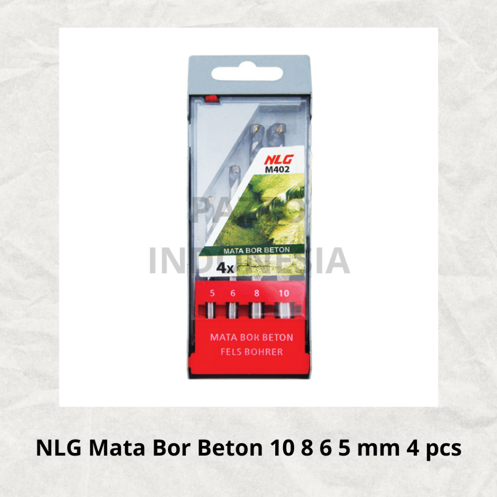 NLG Mata Bor Beton 10 8 6 5 mm 4 pcs Wall Concrete Drill Set Original Terbaik