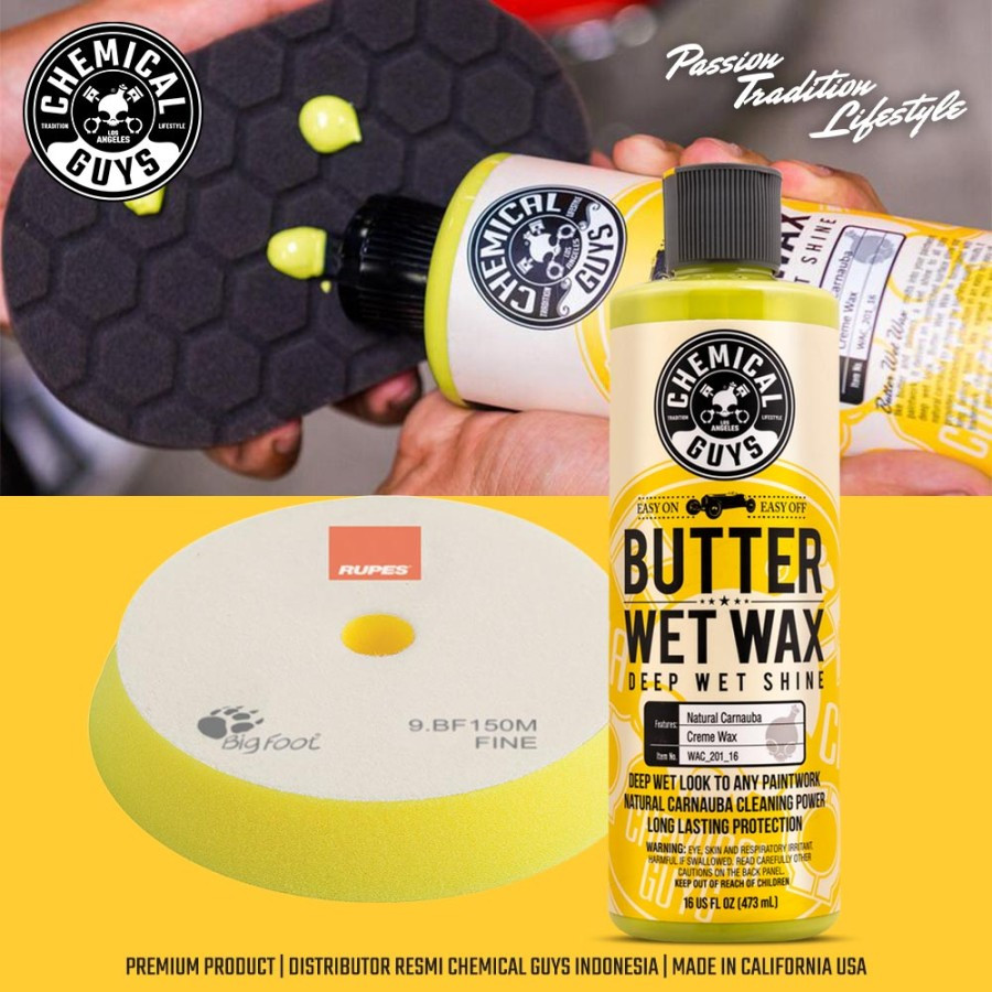 Paket Poles Wax Mobil Chemical Guys Butter Wet Wax + Pad Poles
