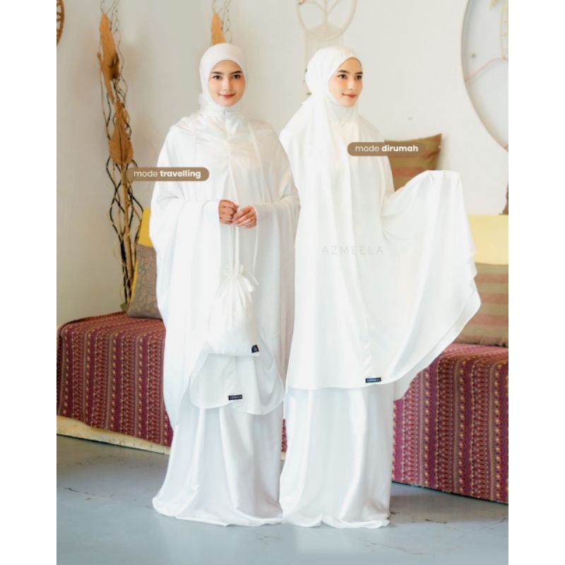 AZMEELA EMIRA MUKENA ARMANI SILK PREMIUM 2 IN 1 PRAYER SET