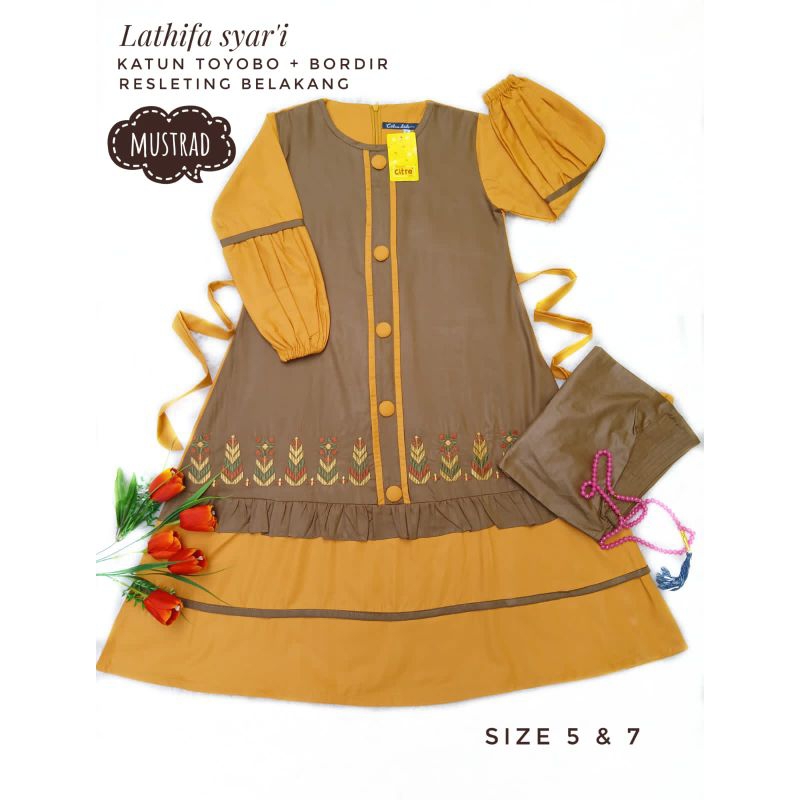 BAJU GAMIS CITRA KIDS LATHIFA SYARI size 5.6.7.8.GAMIS MUSLIM ANAK PEREMPUAN.BAJU ANAK MURAH.