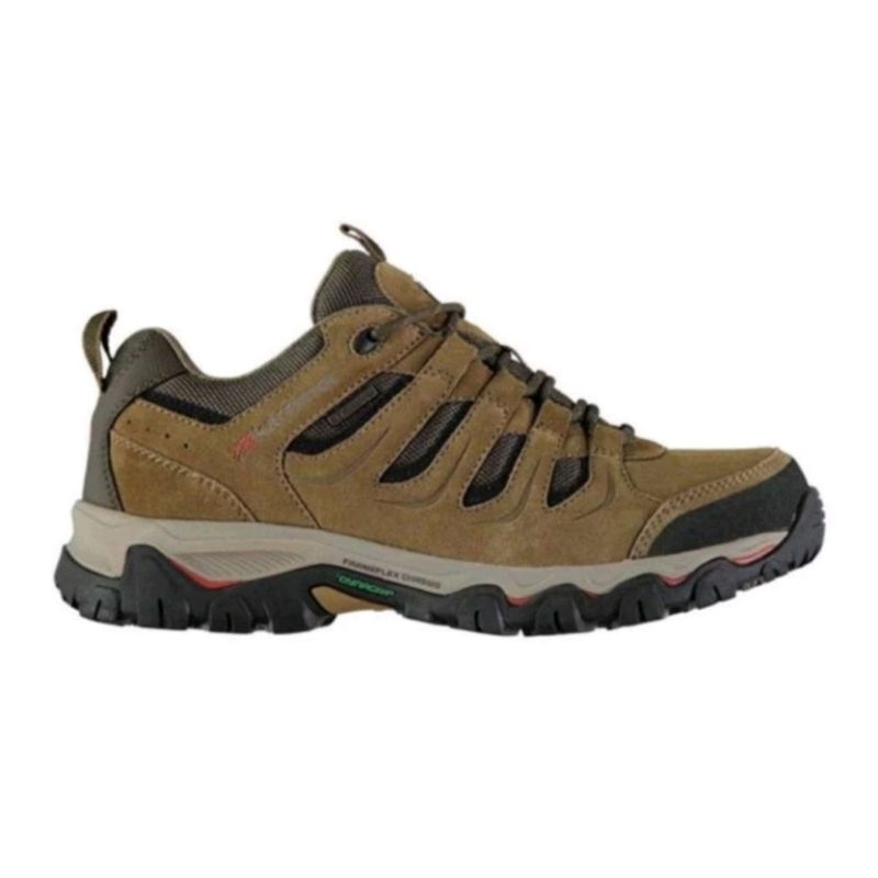 Sepatu Gunung Karrimor Mount Low Brown Pria Hiking Daily Sekolah Kerja Kulit Sintetis Waterproof Sol