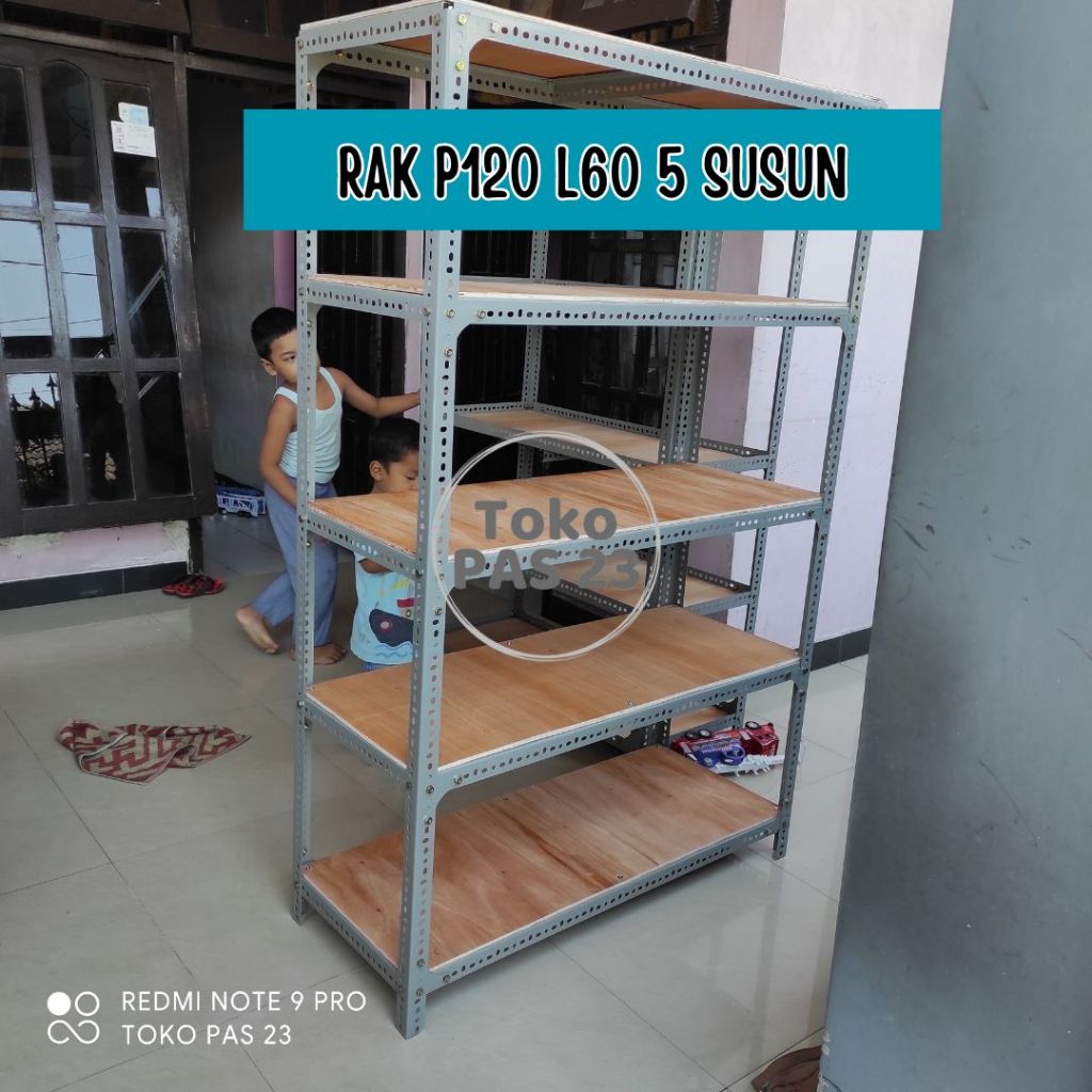 RAK SIKU LUBANG P120 L60 (cm) 5 SUSUN TINGKAT / RAK BESI SERBAGUNA / RAK TOKO RAK GUDANG