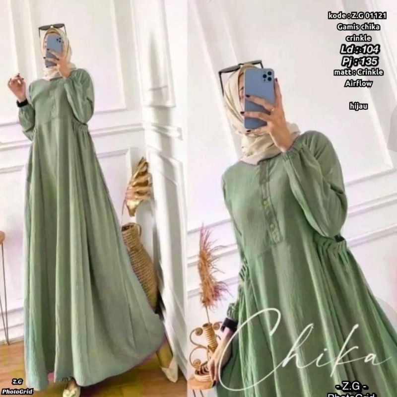 GAMIS CRINKLE CHIKA TERBARU 2024 / MODIS / CRINKLE AIRFLOW / BUSUI FRIENDLY / GRATIS ONGKIR / COD / 