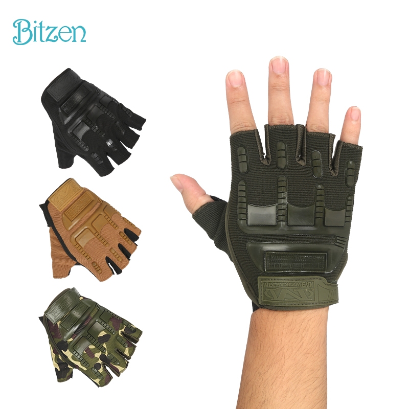 Bitzen Sarung Tangan Tactical Sepeda Half Finger Gloves Sarung Tangan Motor Half