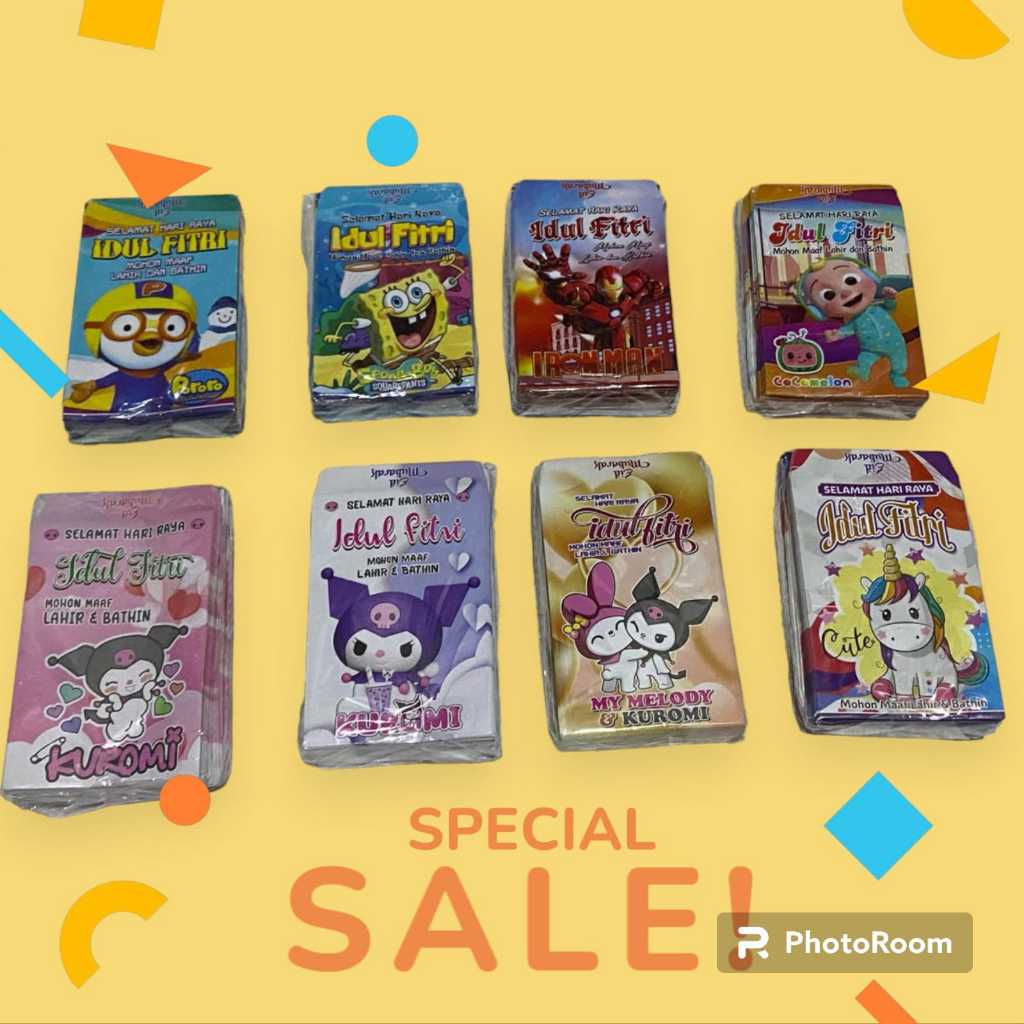 

AMPAU / AMPLOP ISI 100 PCS VIRAL LEBARAN KARTUN A KUROMI NEW uk 11X7CM