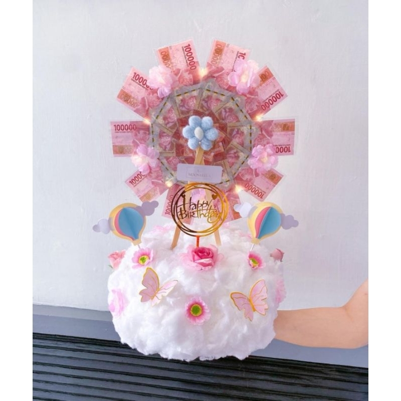 Kincir Angin Duit Hadiah Ulangtahun Anniversary Kue Uang Money Cake