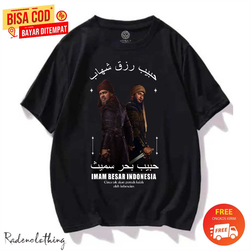 KAOS PLESETAN DISTRO HABIB RIZIEQ/HABIB BAHAR/ THE LION/ SAHABAT NABI/ DAKWAH