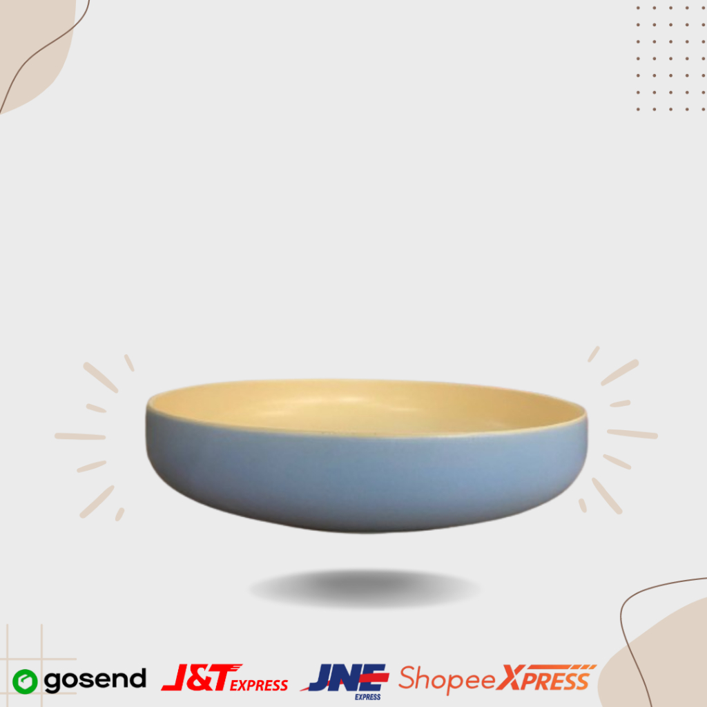 PIRING SAJI PASTA KERAMIK TWO TONE POLOS WARNA WARNI DOFF