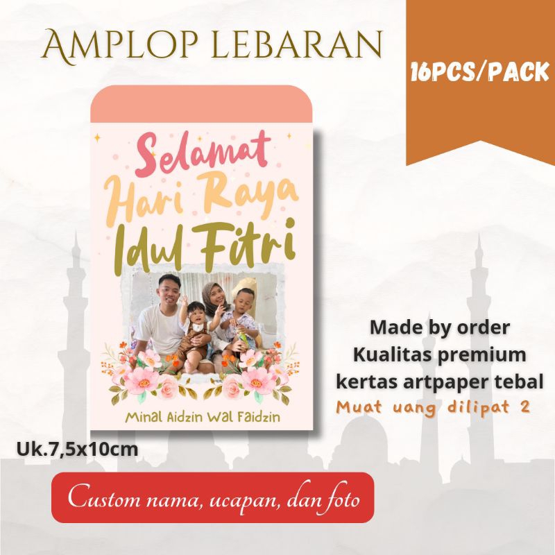 

Amplop Lebaran Kecil Bisa Custom Nama Ucapan Amplop idul fitri Amplop Unik aesthetic Karakter