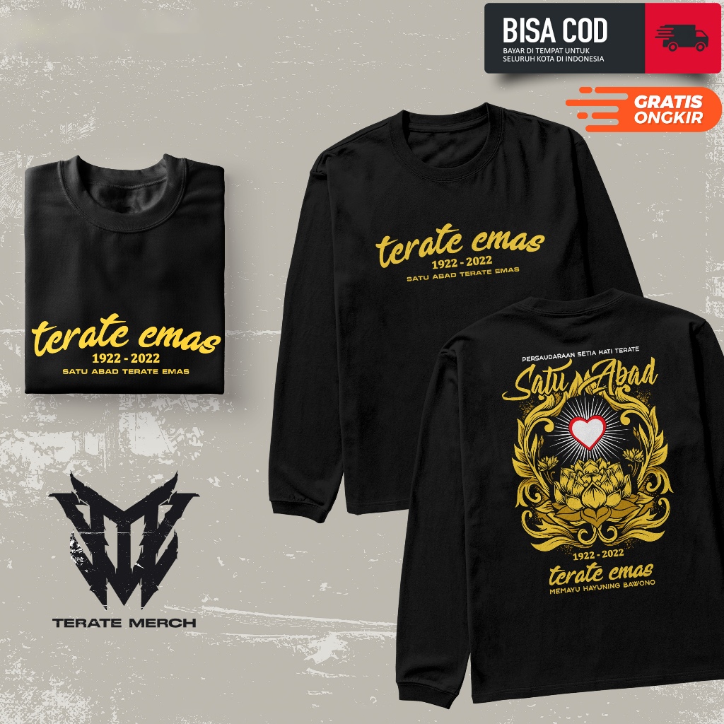 KAOS TERATE EMAS • KAOS TERATE EMAS SATU ABAD • KAOS TERATE EMAS LENGAN PANJANG • KAOS TERATE EMAS 1