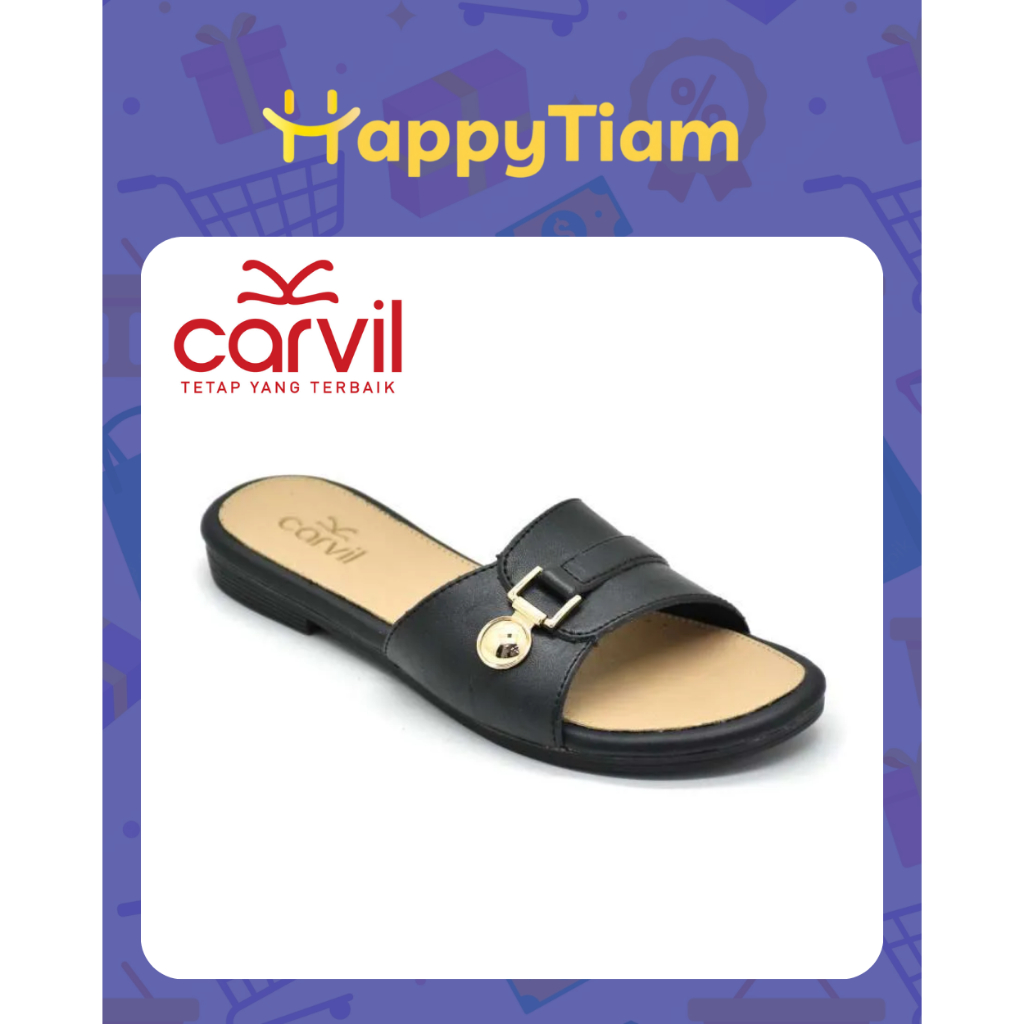 SANDAL WANITA CARVIL STEVIA 02 BLACK 36 - 40 ORIGINAL ~ SENDAL CEWEK WEDGES HEELS HITAM HAK TINGGI F
