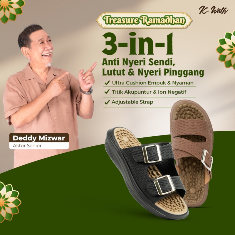 Jaco k-walk  brown sandal kesehatan dan replexi original