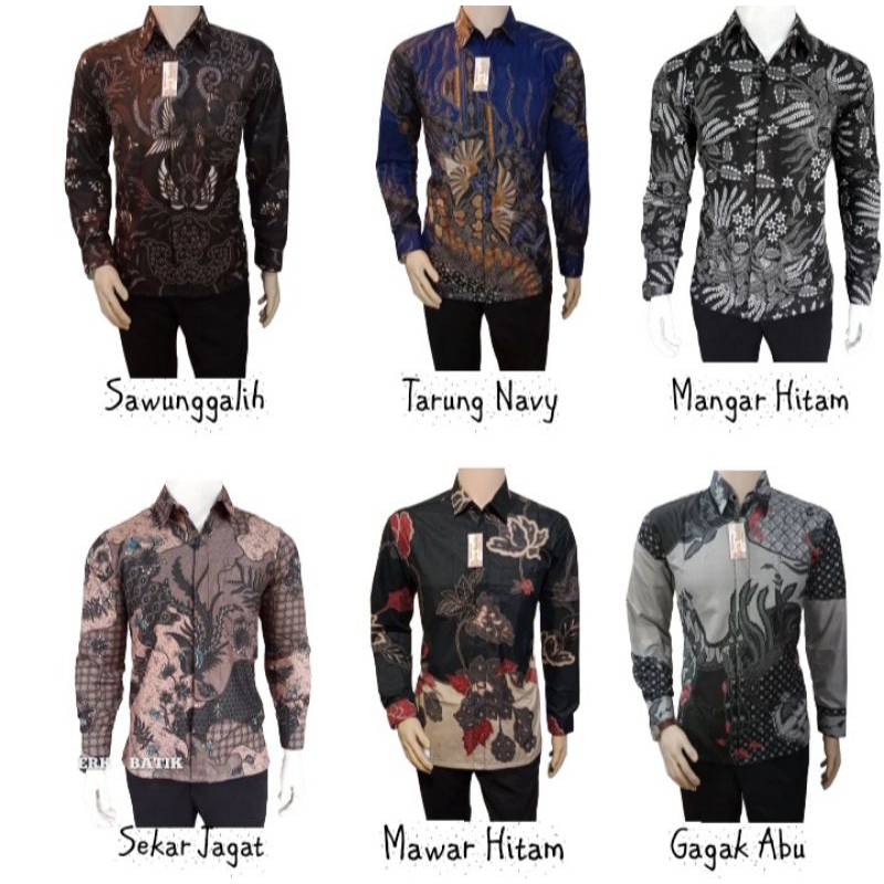 KEMEJA BATIK PRIA LENGAN PANJANG PREMIUM  BAHAN LEMBUT BERKUALITAS SIZE M L XL XXL