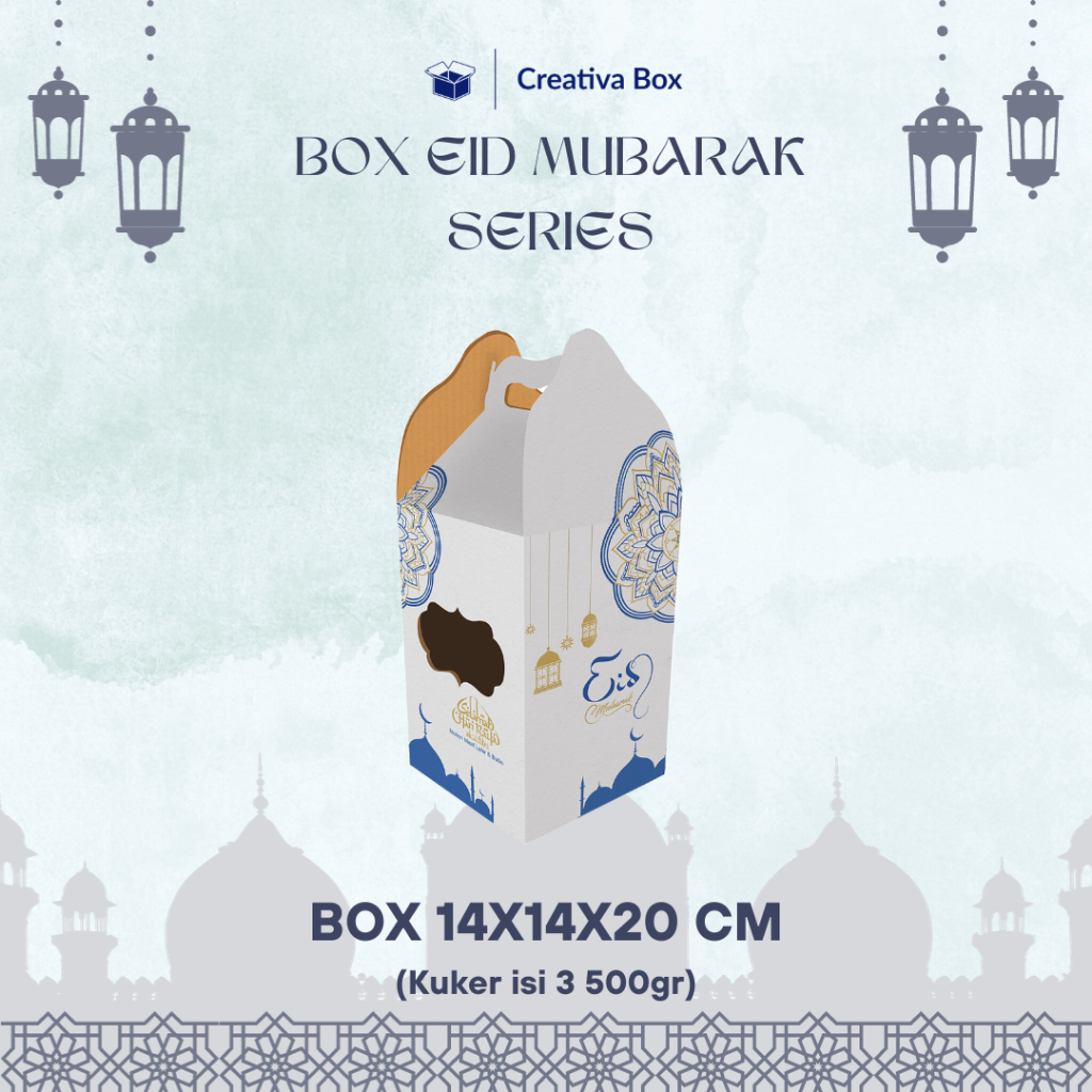 

Box Jinjing 14X14X20 cm (KUKER 500GR isi 3 Toples ) Kardus/hampers/Karton/ eid mubarak
