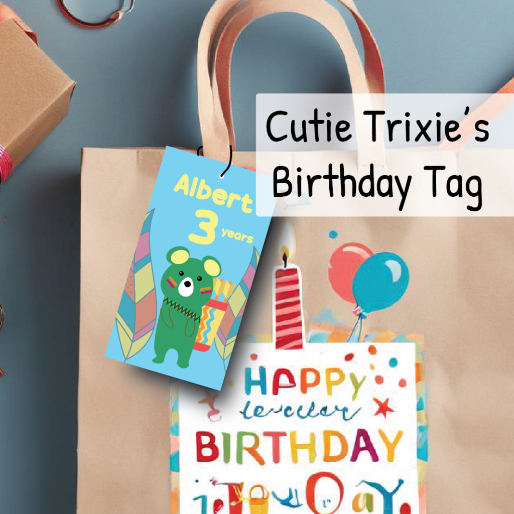 Hang tag label ulang tahun anak custom