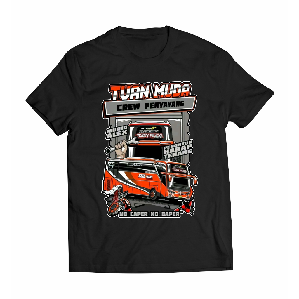 Kaos anak Bus mania Tuan muda bris trans hitam