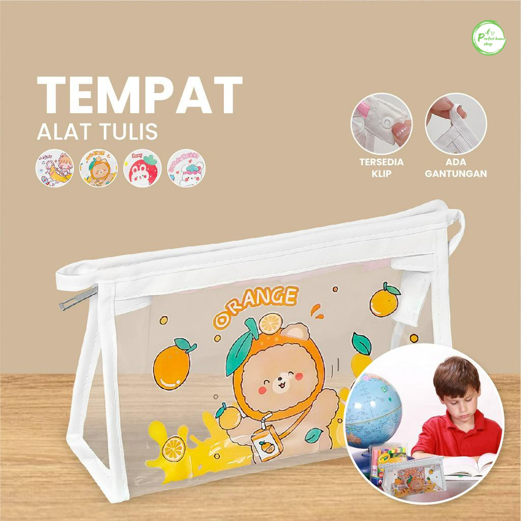 

Tempat Pensil Transparan Motif Kartun Tas Pouch Kosmetik Tas Kosmetik Travel Multifungsi Ala Korea Pouch Serbaguna