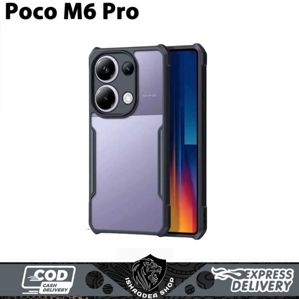 CASE SHOCKPROOF XIAOMI POCO M6 PRO 4G M6 PRO 5G HARDCASE ARMOR TRANSPARAN