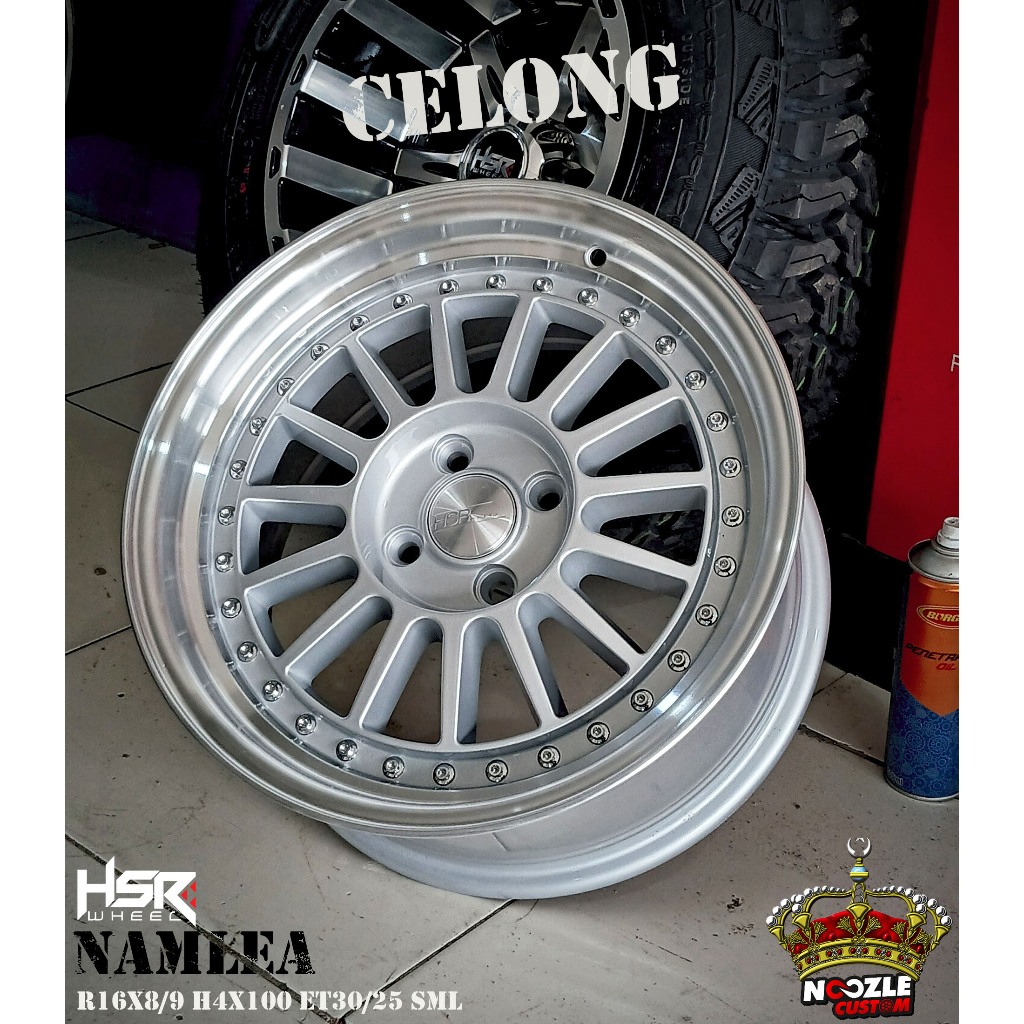 Velg Mobil Ring 16 Celong Type HSR Namlea Pelek Racing HSR R16 Lubang 4 PCD 100
