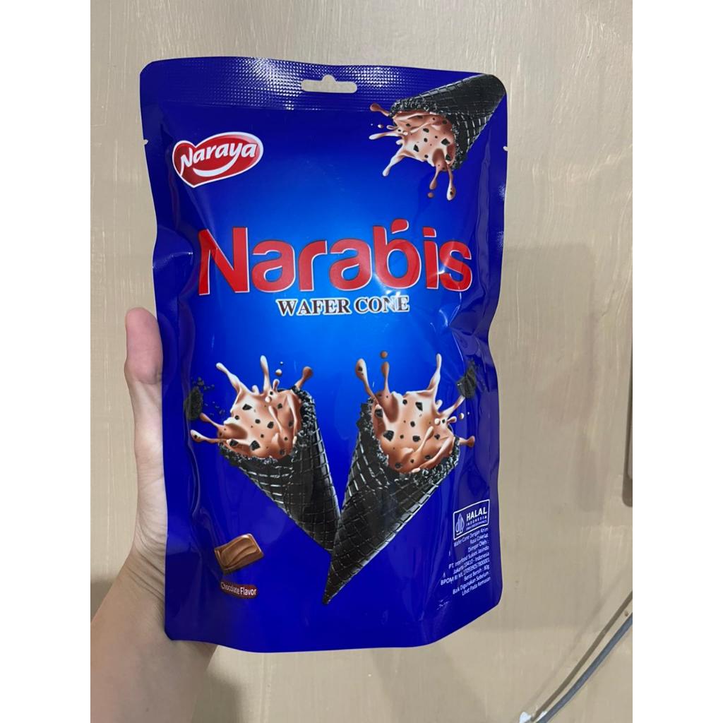 

narabis wafer cone cokelat 80gr - naraya narabis cone cokelat