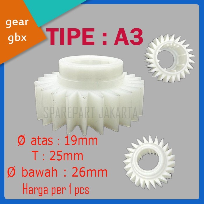 gear plastik gearbox 1 tabung mesin cuci A3