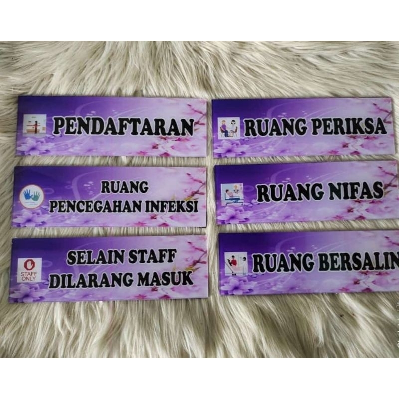 Papan Nama Ruang Bahan Akrilik Ukuran 20x8 cm
