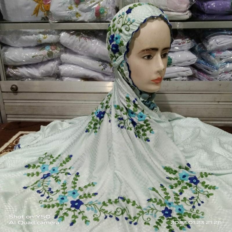 mukena sutra blitz warna terusan