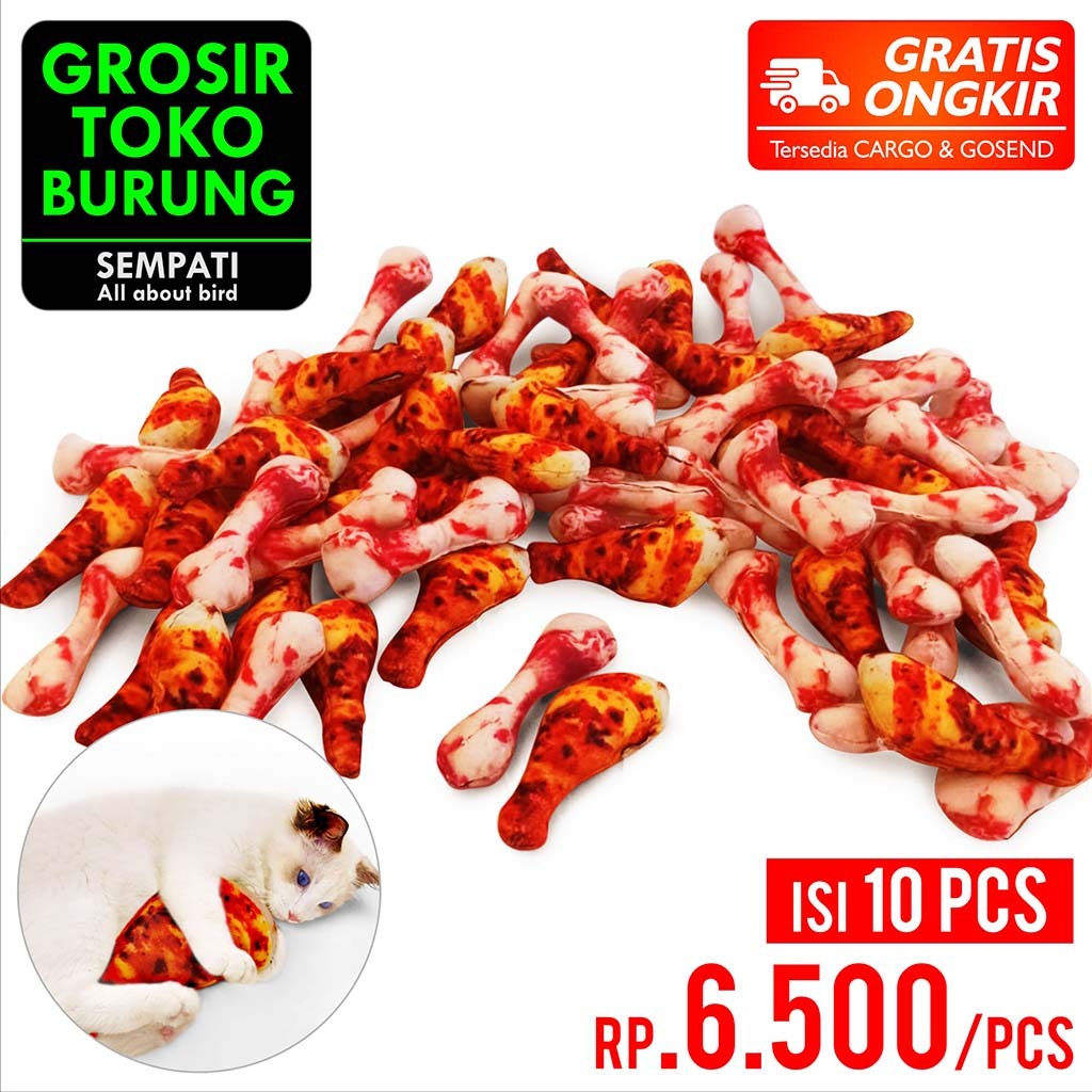 SEMPATI GROSIR Catnip Kucing Paha Ayam Mainan Makanan Kucing Gigitan Cakaran Kucing Boneka Bentuk Pa