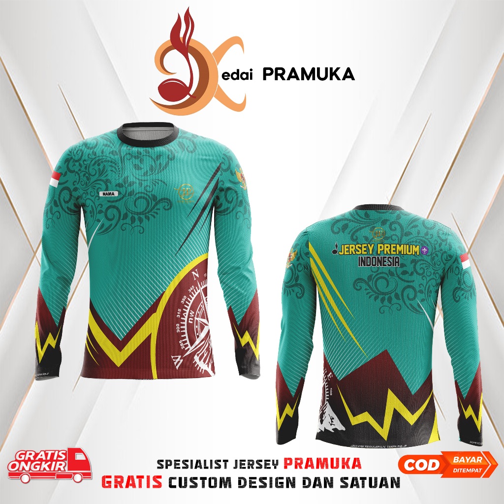 BAJU PRAMUKA OUTDOOR GRATIS DESAIN TERBARU