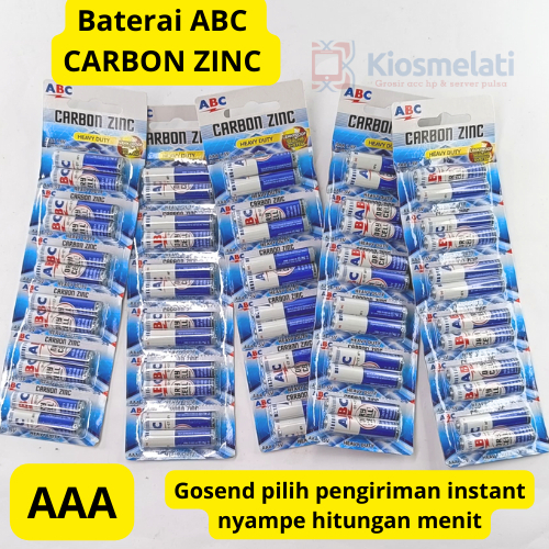 BATERAI ABC AAA BIRU/A3 CARBON ZINC/ BATERAI ABC AlKAlINE AA /BATERAI ABC PHOTO HITAM AA