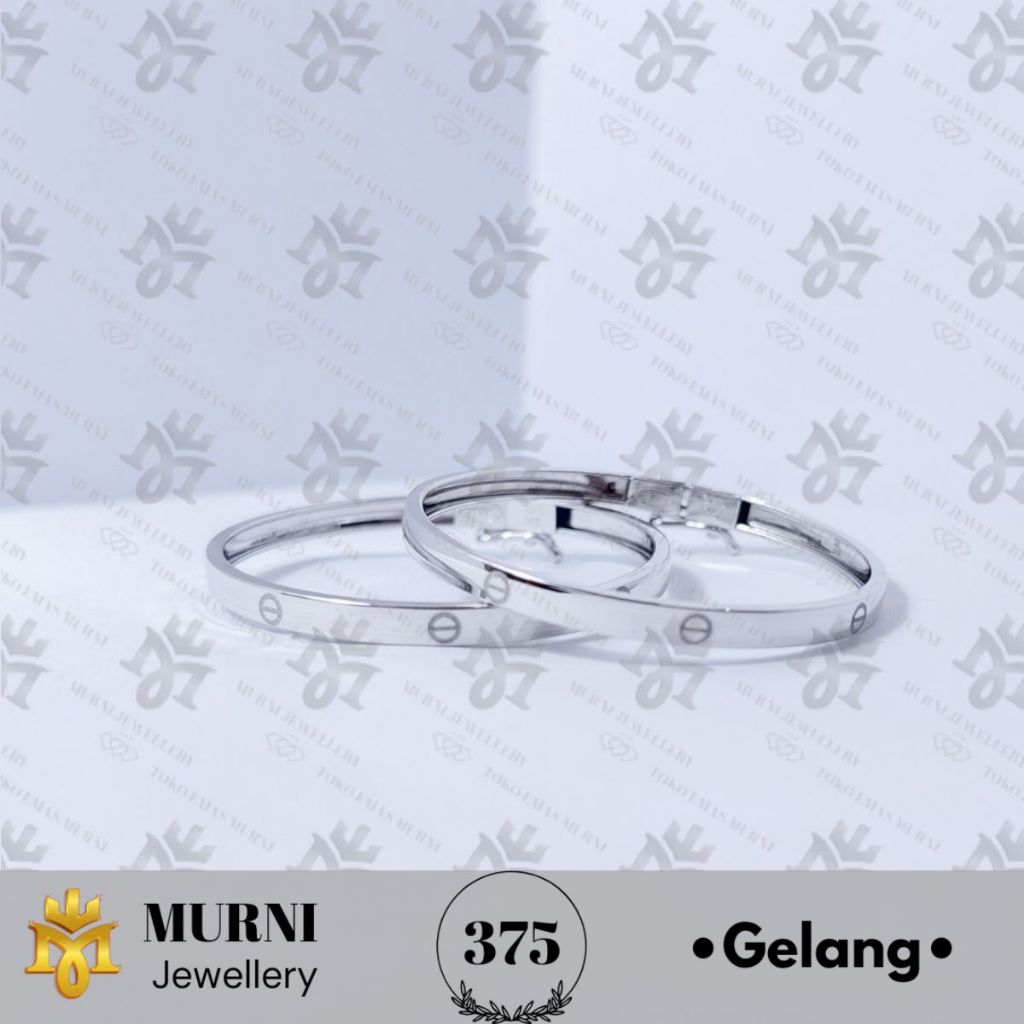 Gelang Anak Emas Muda Putih Asli 8K/375 Model Bangle Slim - Toko Emas Murni